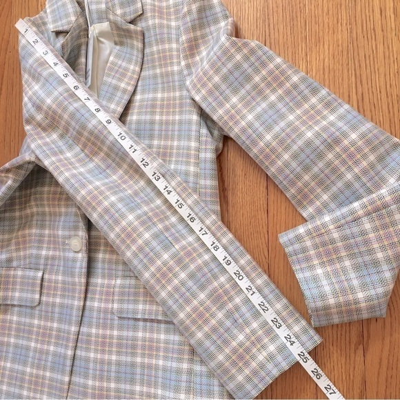 COS Checked Plaid Wool Blend One Button Tailored Blazer - Picture 13 of 16